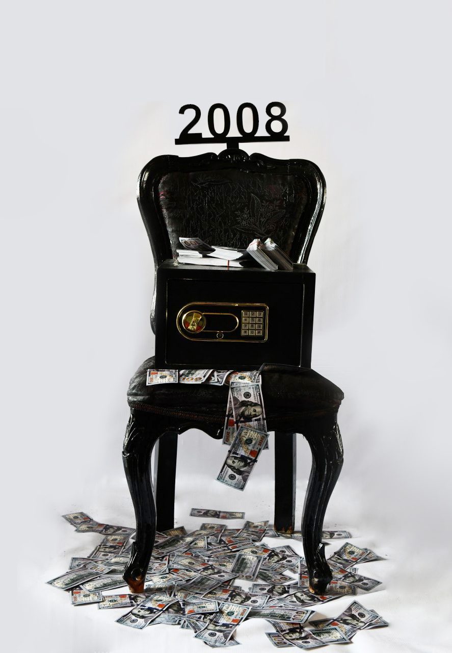 1 of 16, 2008. A safe overflows while a nation drowns in debt.